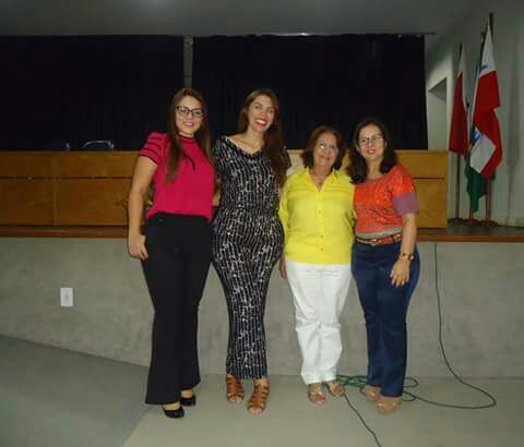 Cleise Soares, membro da coordenação de imunizações da SESMA; Mayra Moura, primeira-tesoureira da SBIm; Maria de Nazaré Amim Athayde, coordenadora de imunizações da SESMA; e Consuelo de Oliveira, representante da SBIm no Pará